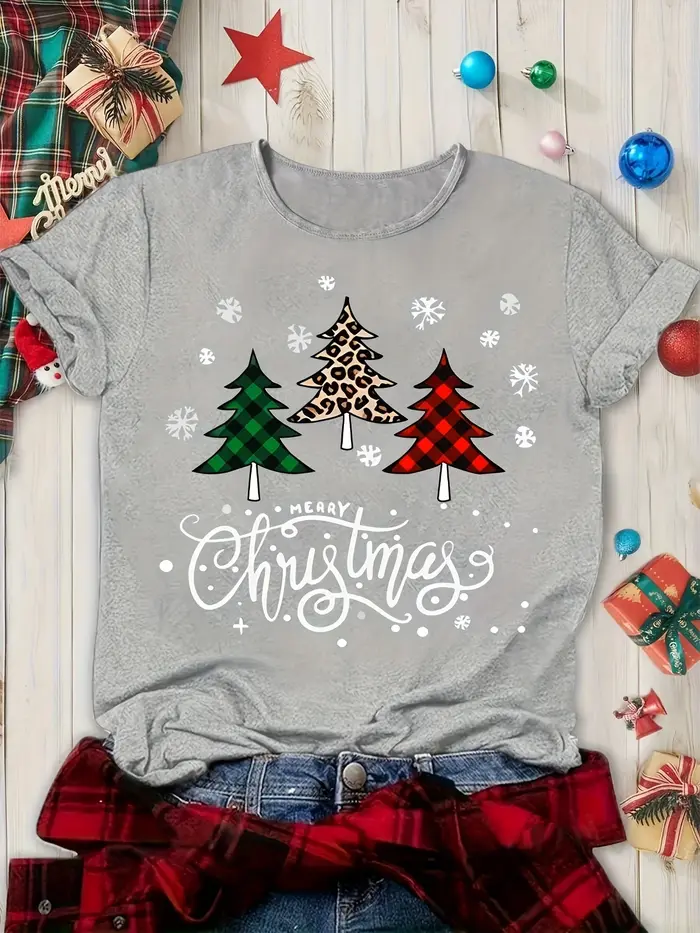 T-shirt à manches courtes et col rond pour femme