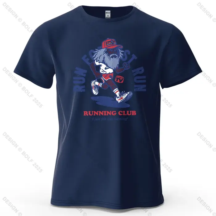Running Club imprimé hommes T-Shirt 100% coton surdimensionné Fitness Motivation graphique t-shirts pour haut pour femme