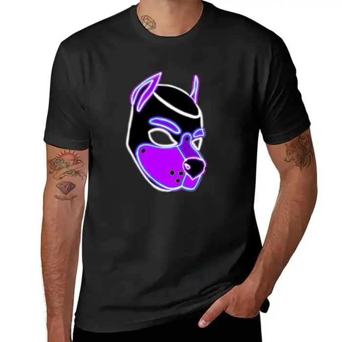 T-shirt Pup violet pour hommes, vêtements mignons, chemisier, séchage rapide, personnalisé, concevez