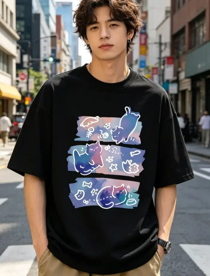 T-shirt Homme Grande Taille Col Rond à Manches Courtes