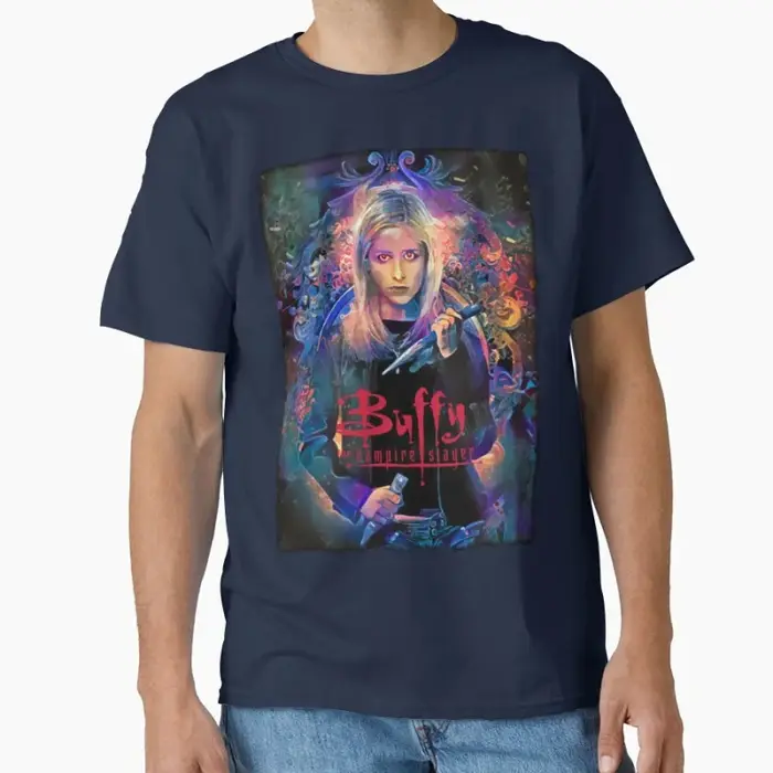 Film effrayant Vintage The Buffy Vampire Slayer films d'horreur T-shirt classique pour hommes grande taille hauts pour adultes S-6xl