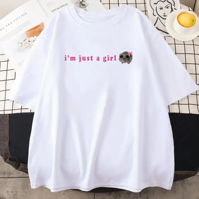 T-shirt en coton avec imprimé graphique de dessin animé pour femme et fille