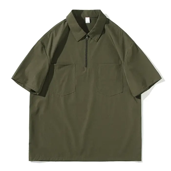 Polo homme à demi-zip et double poche