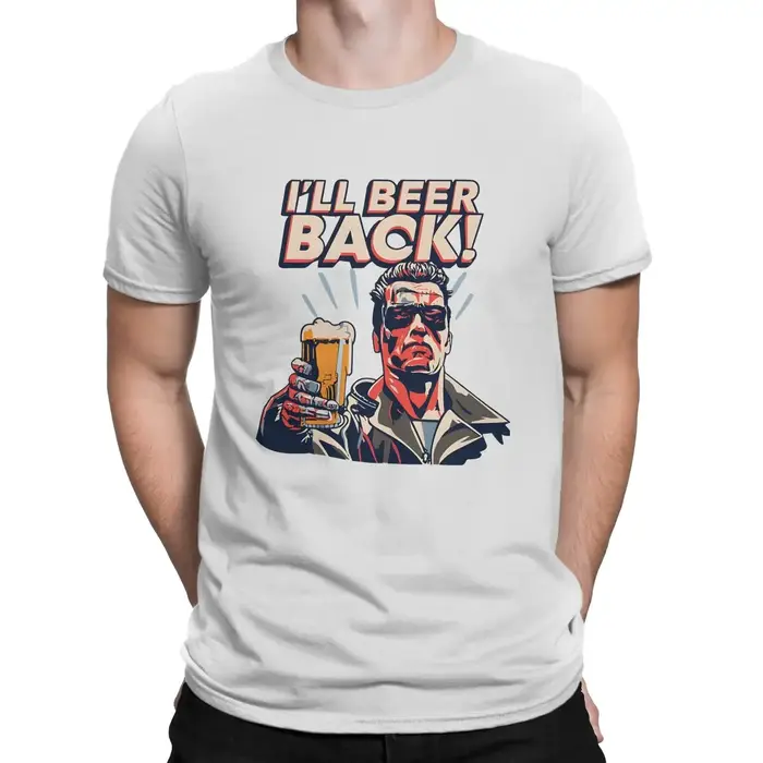 T-Shirt I'll Beer Back en pur coton pour homme, manches courtes, col rond, original