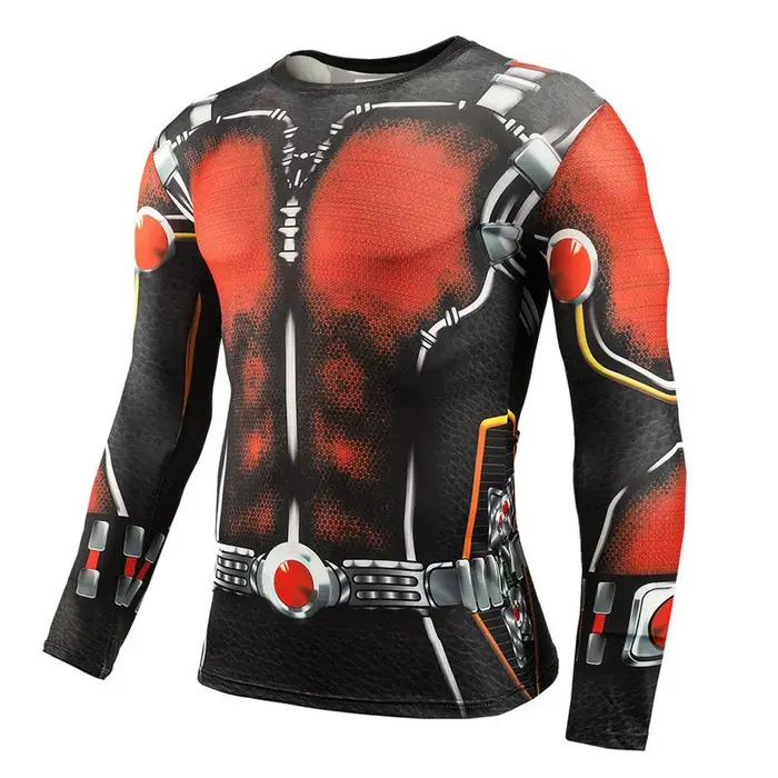 T-shirt à manches longues imprimé numérique 3D super-héros, tenue de jeu de rôle sur le thème d'Hall