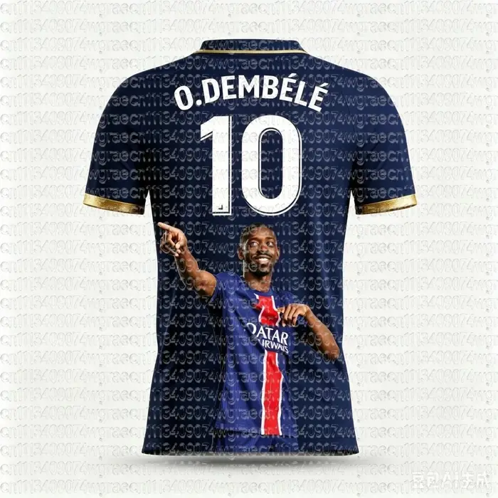 T-shirt de football imprimé en 3D style Dembélé pour la famille