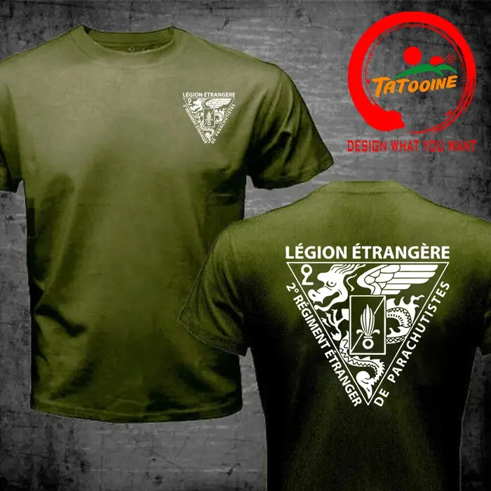 T-shirt en coton des forces spéciales de la légion étrangère française pour hommes