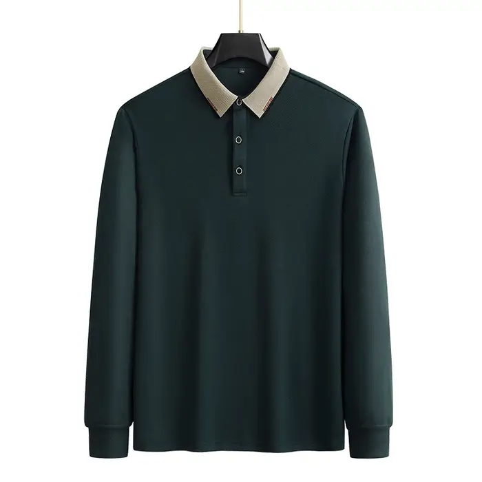 Grande taille 7XL 8XL 9XL automne à manches longues affaires Polo hommes respirant décontracté gymna