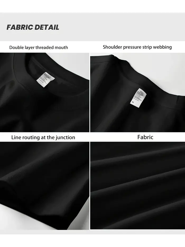 T-shirt à manches courtes et col rond pour hommes
