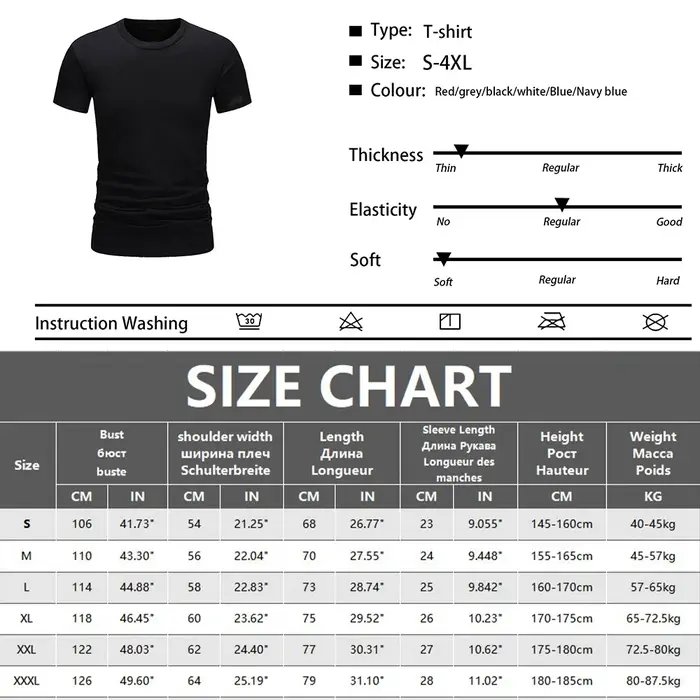 T-shirt d'été en coton pour hommes, Slim, noir, manches courtes, confortable, décontracté, col rond,