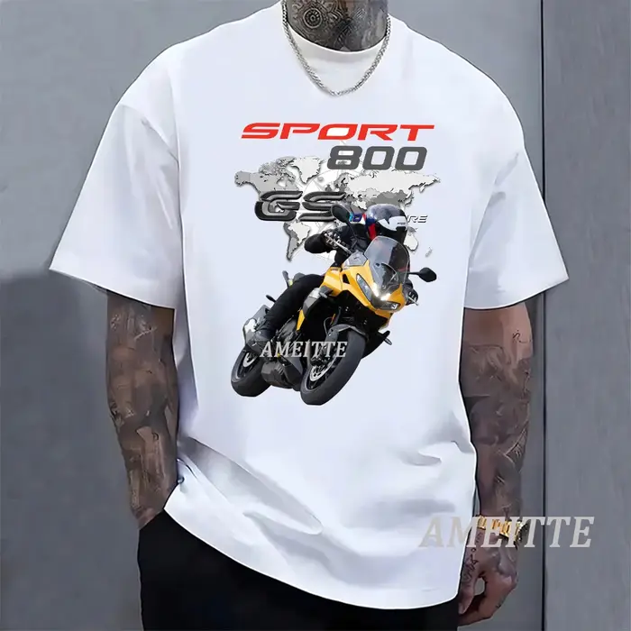 T-shirt d'été à manches courtes pour hommes, blanc, décontracté, pour Moto, course, Sport, Tigers Sp