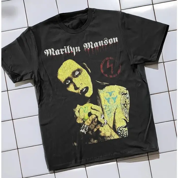 T-shirt pour homme style Marilyn Manson, nouveauté été, convient aux hommes et aux femmes, t-shirt r