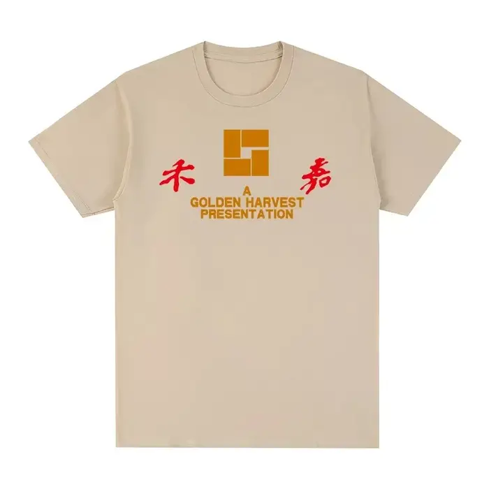 Golden Harvest Film HK T-shirt noir en coton pour hommes et femmes, nouveau TEE