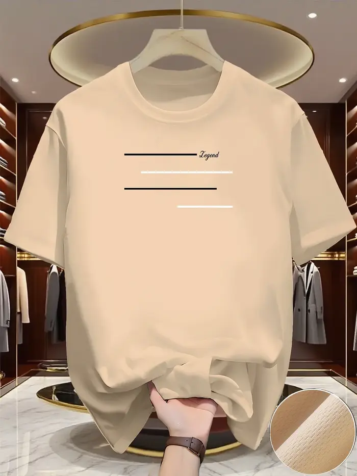 T-shirt de course à col rond pour homme - Haut léger