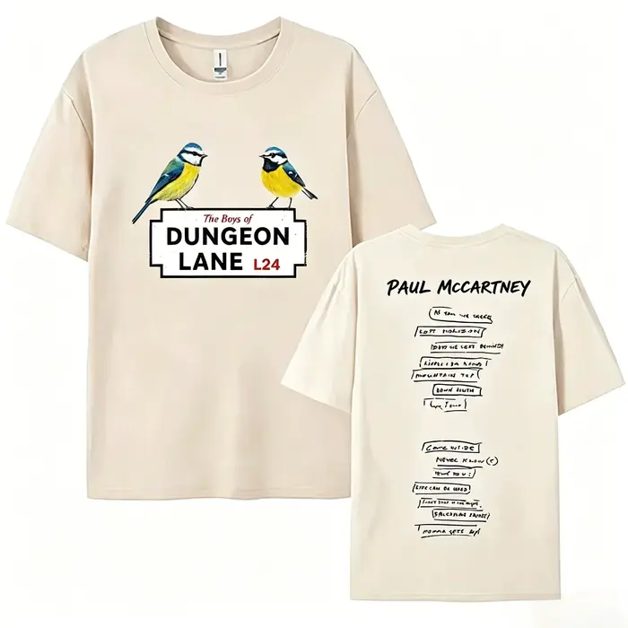 T-shirt Y2k The Boys of Dungeon Lane Paul McCartney, streetwear Harajuku, décontracté, ample, unisex
