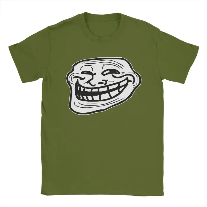 Creative Troll Face Memes T-Shirt drôle pour hommes col rond 100% coton