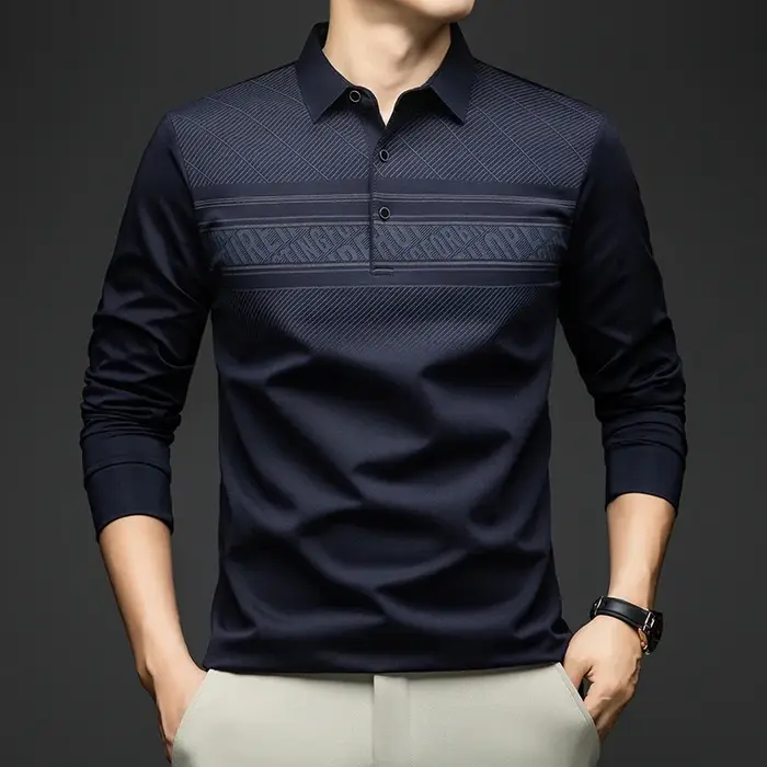 T-shirt Polo BROWON pour Homme – Nouvelle Collection Automne 2026 – T-shirt de Luxe à Manches Longue
