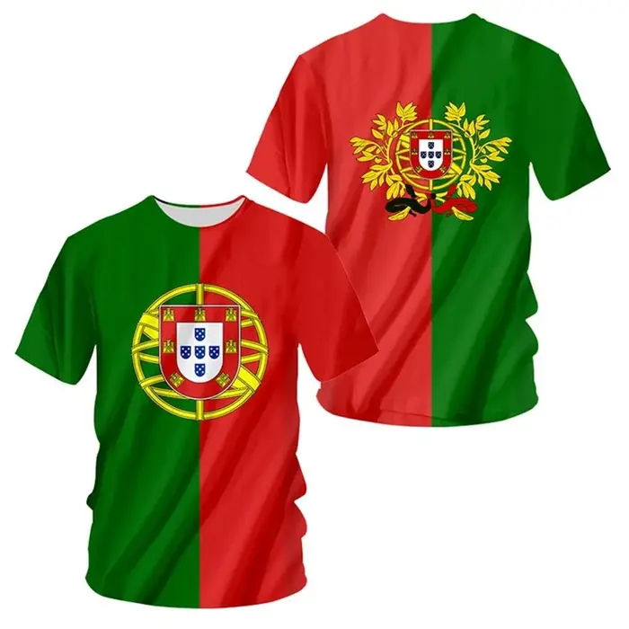 T-shirt imprimé emblème national du Portugal pour hommes