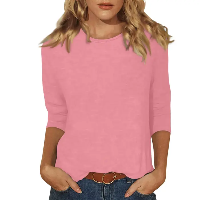 T-shirt manches trois quarts col rond femme