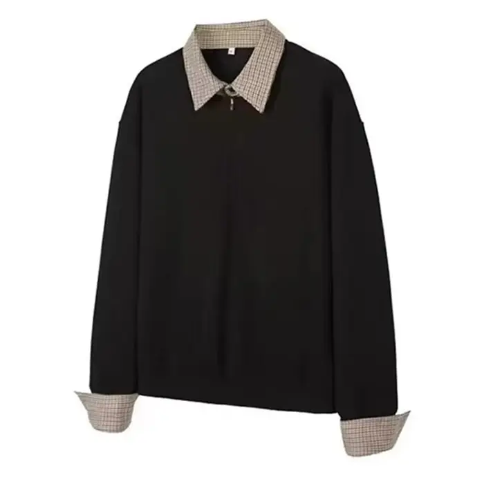 Sweat-shirts décontractés à col polo et demi-zip pour hommes