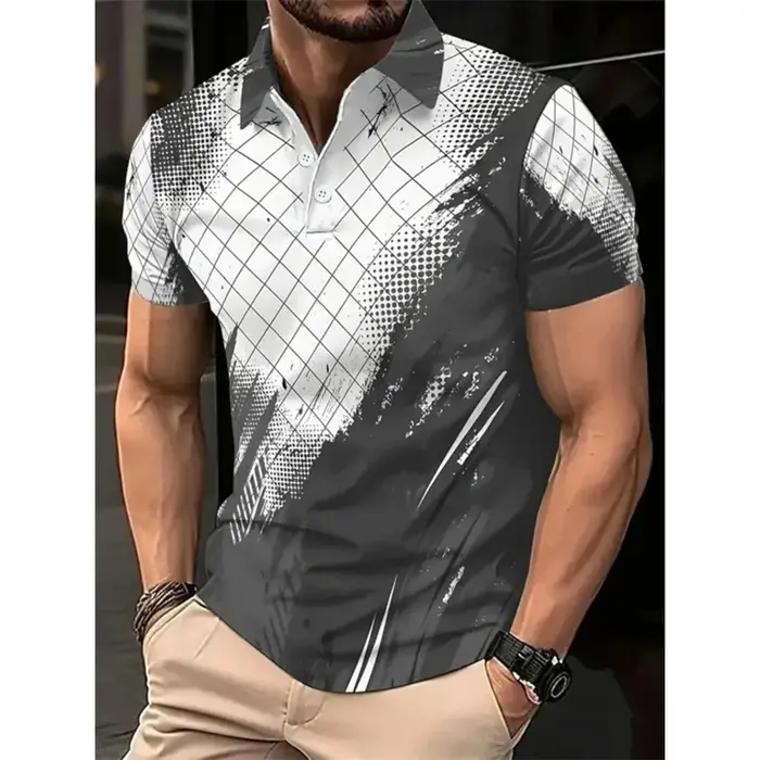 Polo homme à motif irrégulier tendance