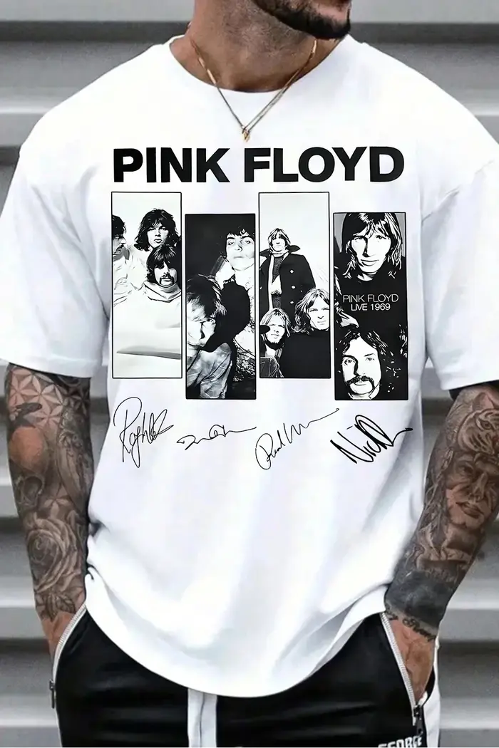 T-shirt en coton graphique Pop Rétro Pink Floyd unisexe