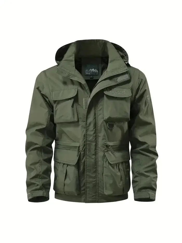 Veste à capuche imperméable et détachable pour hommes