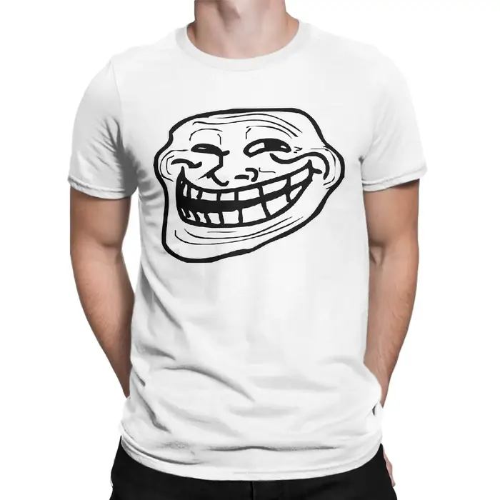 Creative Troll Face Memes T-Shirt drôle pour hommes col rond 100% coton