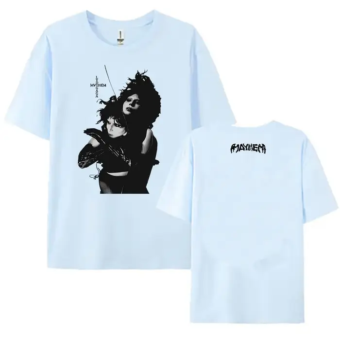 Grunge t-shirts Lady Gaga Mayhem Album T-shirt coton femmes/hommes col rond