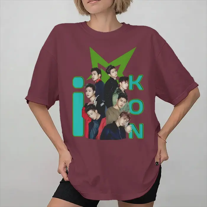 T-shirt du groupe iKON Kpop pour hommes et femmes, vêtements 100% coton, nouvelle collection