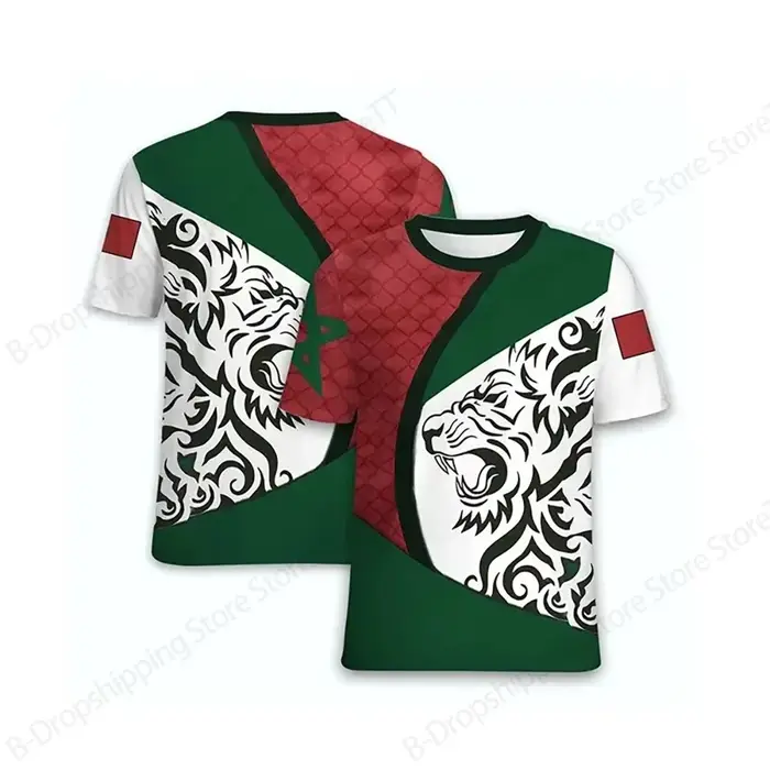 Drapeau marocain impression 3d T-shirt hommes femmes mode