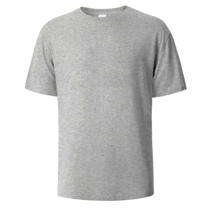 T-shirt blanc robuste en pur coton, 500/300g, épais, fileté, col rond, manches courtes, trois aiguil