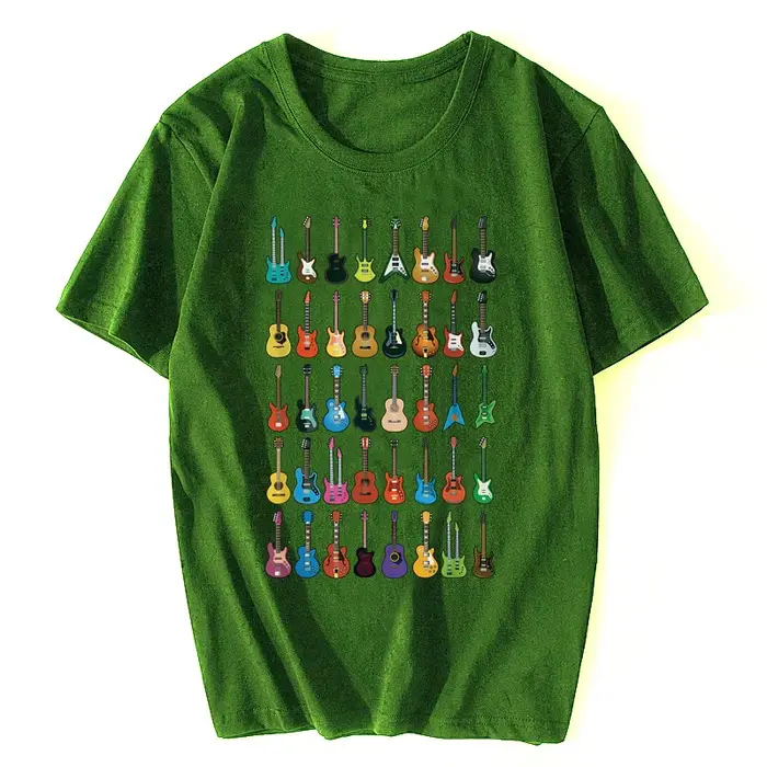 Amour guitare T-shirt hommes différentes guitares