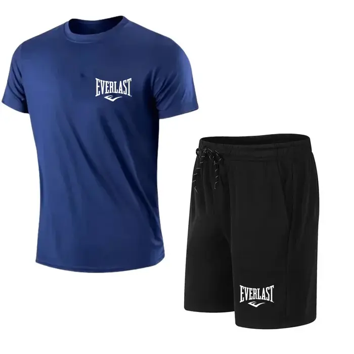 Ensemble 2 pièces T-shirt et short pour homme - Vêtements de sport confortables et respirants à manches courtes pour la