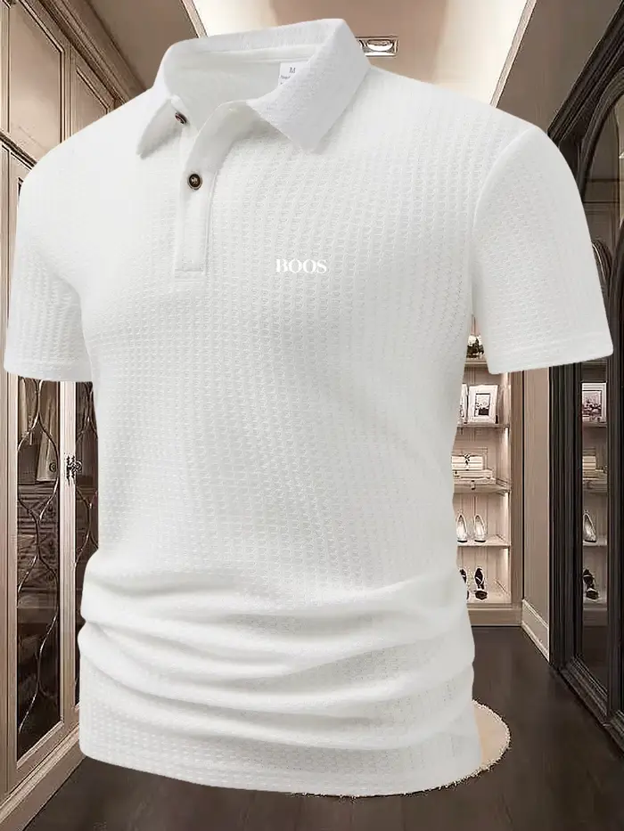 Polo à manches courtes pour homme, couleur unie, style urbain, léger, avec revers, haut de sport d'é