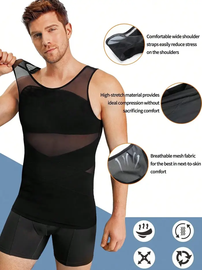 Débardeur de compression pour hommes en maille