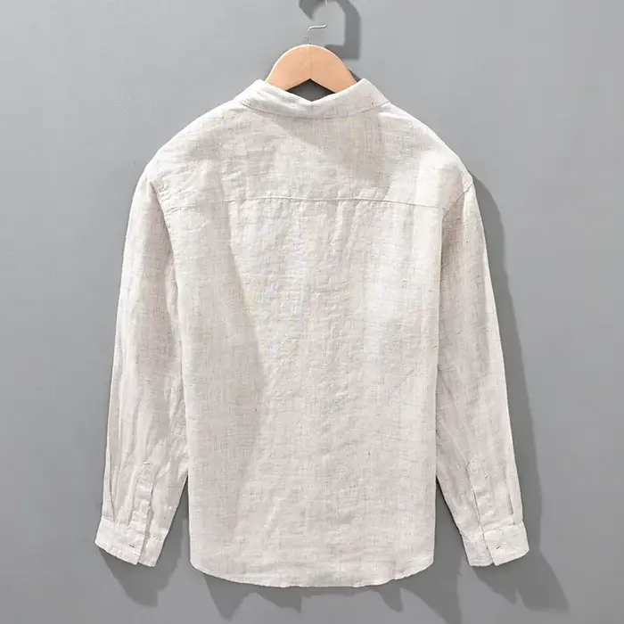 Chemise en lin à manches longues pour hommes