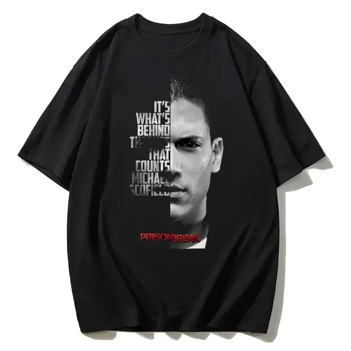 Hommes Vintage t-shirts série Tv Prison Break vêtements esthétiques Michael Scofield Y2k chemise Streetwear imprimé T-shirt haut coton