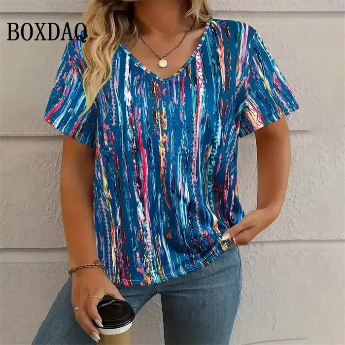 Été Vintage Léopard 3D Impression T-Shirt Femmes Streetwear Décontracté T-shirts Grande Taille Hauts Femme Lâche Col En
