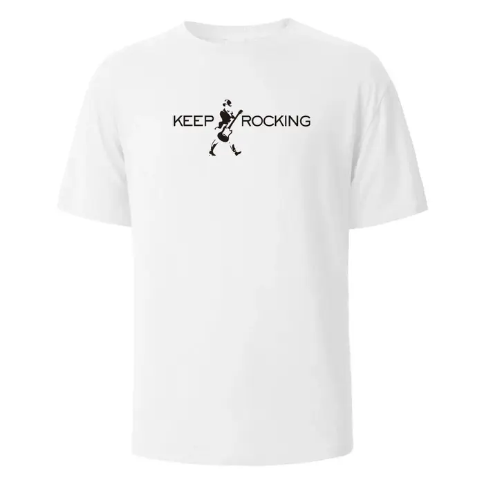T-shirt imprimé Keep Rocking pour hommes et femmes