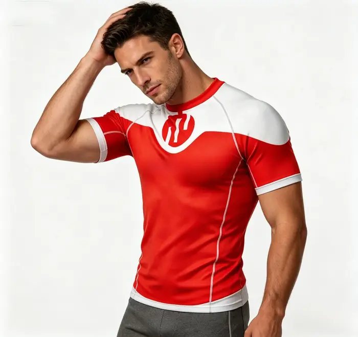 T-shirt Rash Guard Cosplay Invincible à manches courtes