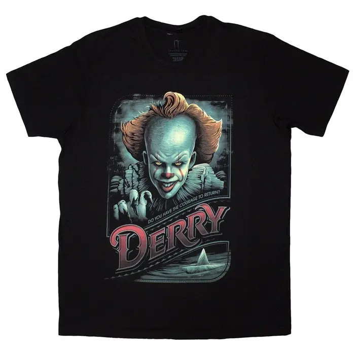 IT Pennywise Derry T-Shirt à manches courtes unisexe hommes femmes été hommes T-Shirt noir col rond 