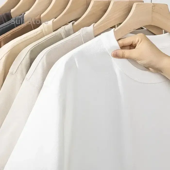100% coton T-shirts unisexe 450G haute qualité blanc