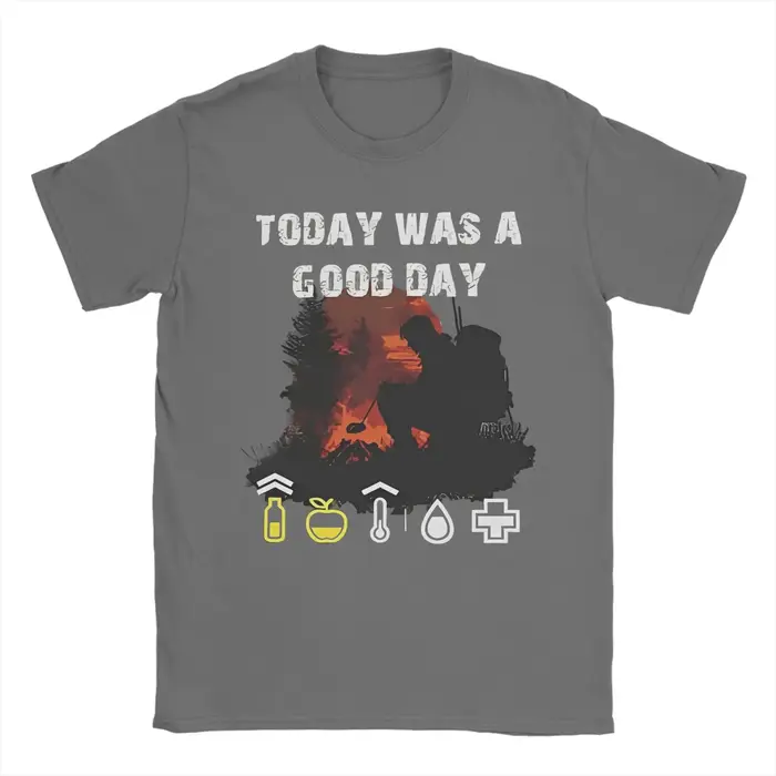 Hommes DayZ aujourd'hui est une bonne journée t-shirts jeu de tir couverture en coton Hipster à manches courtes col