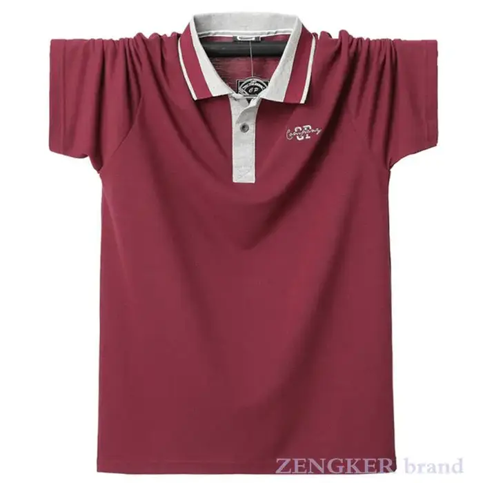 Été nouveau polo grande taille revers T-shirt hommes coton lâche gros gars à manches courtes