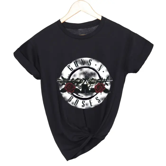 GUNS and Roses groupe de rock t-shirt femmes imprimer surdimensionné streetwear