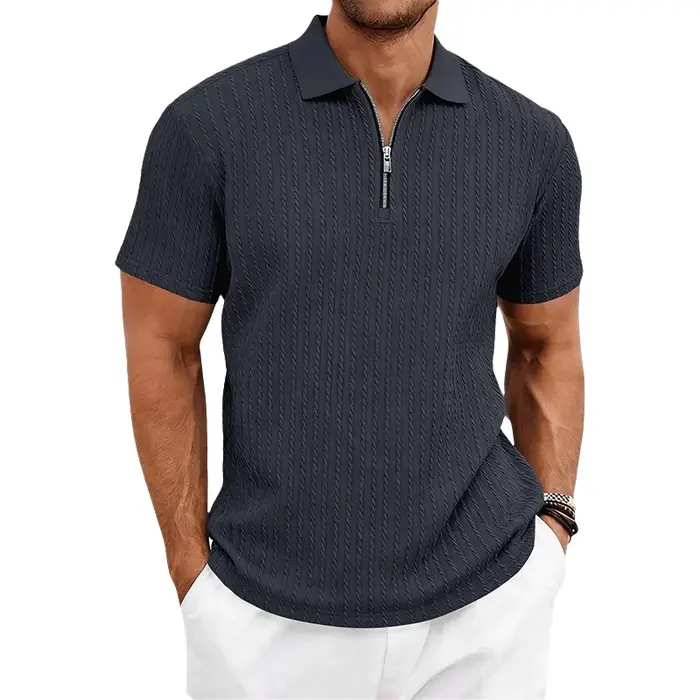 Polo à manches courtes avec col zippé