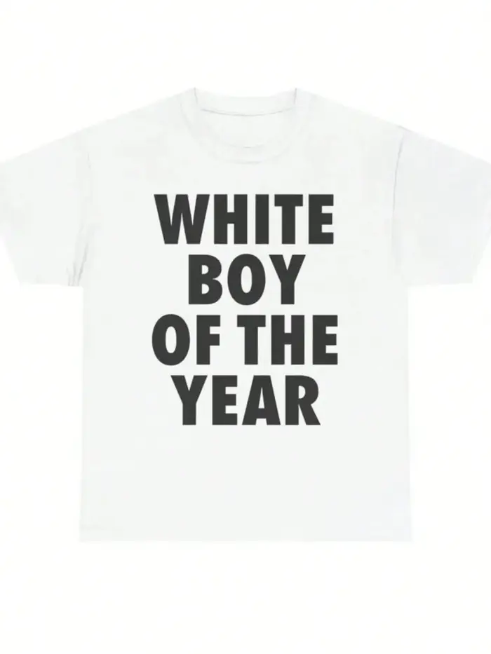 Blanc garçon de l'année t-shirts coton imprimé à manches courtes T-shirt rétro décontracté Streetwear Vintage