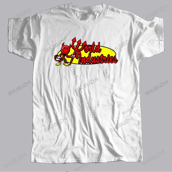 Homme t-shirt été hommes t-shirt de haute qualité Rare WORLD INDUSTRIES SKATEBOARDING unisexe marque