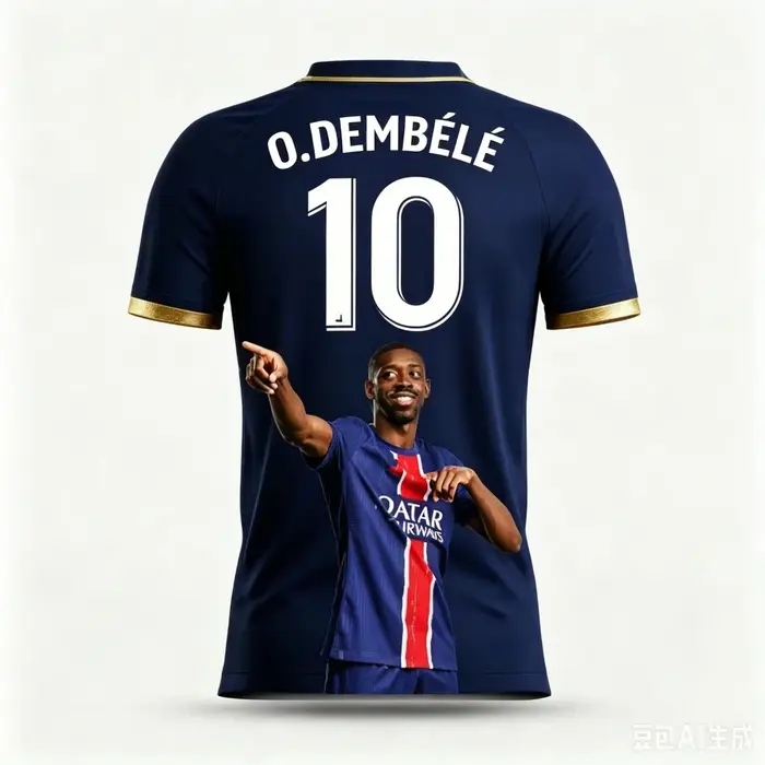 T-shirt de football imprimé en 3D style Dembélé pour la famille